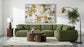 Elysia Fabric Upholstered Modular Armless Chair Green