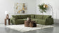 Elysia Fabric Upholstered Modular Armless Chair Green