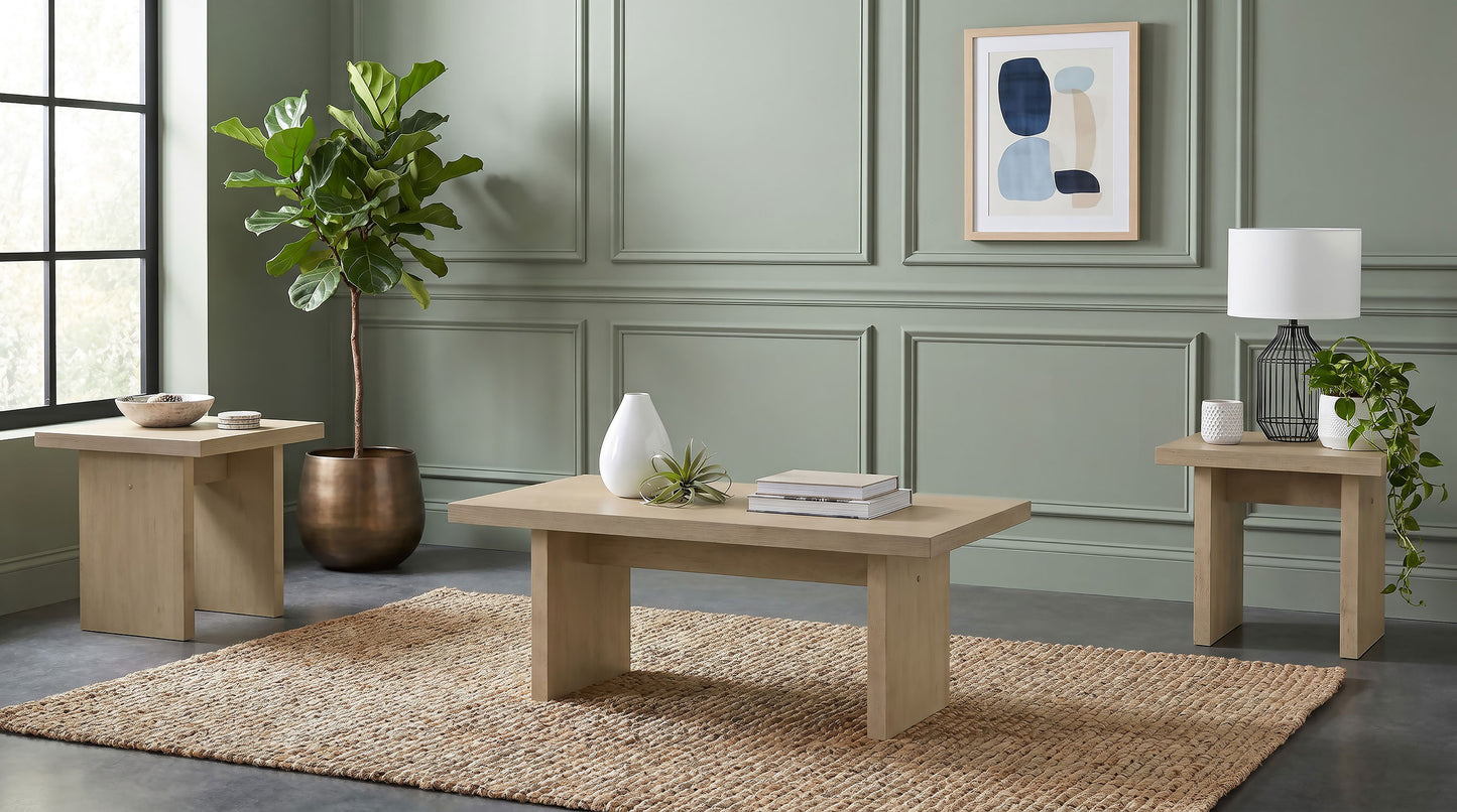 Decker Square Occasional Side End Table Natural Oak