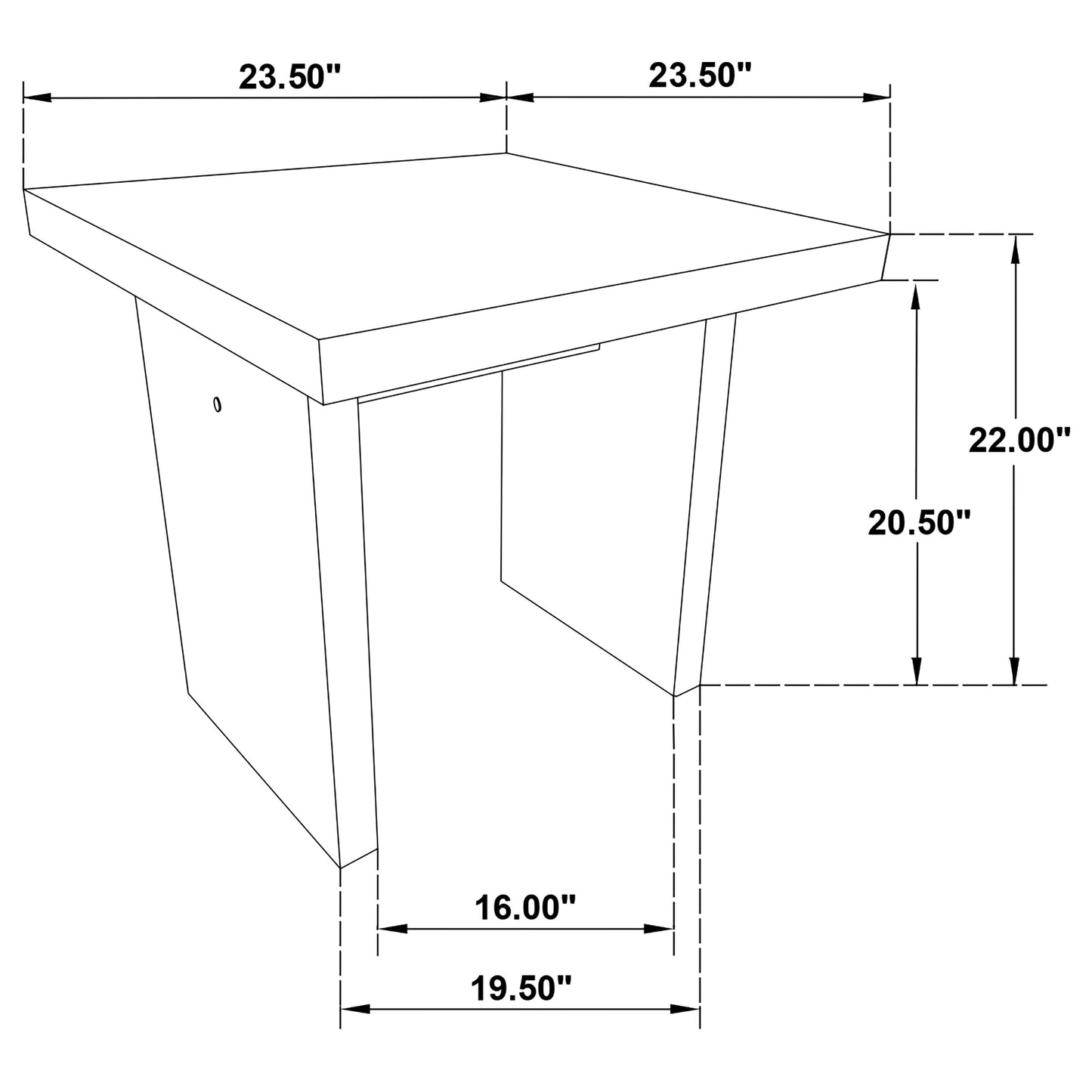 Decker Square Occasional Side End Table Black
