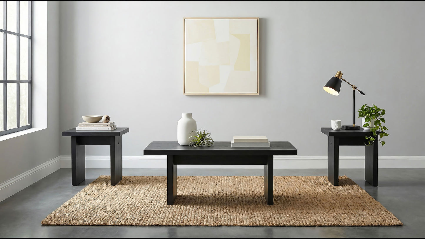 Decker Square Occasional Side End Table Black