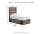 Graystorm Twin Panel Bed with Storage, Dresser and Mirror