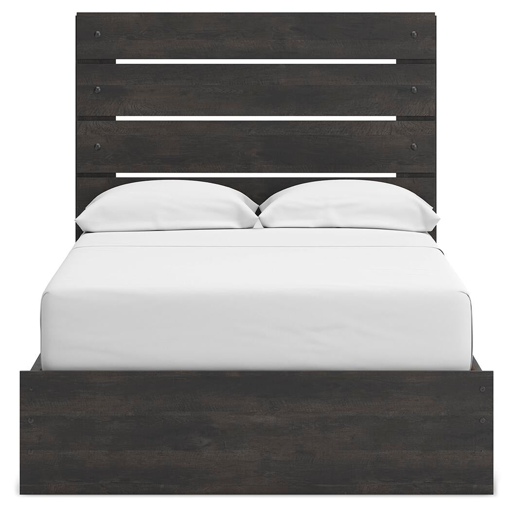 Hollivern Full Panel Bed with Storage, Dresser, Mirror and Nightstand