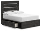 Hollivern Full Panel Bed with Storage, Dresser and Mirror