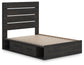 Hollivern Full Panel Bed with Storage, Dresser and Mirror