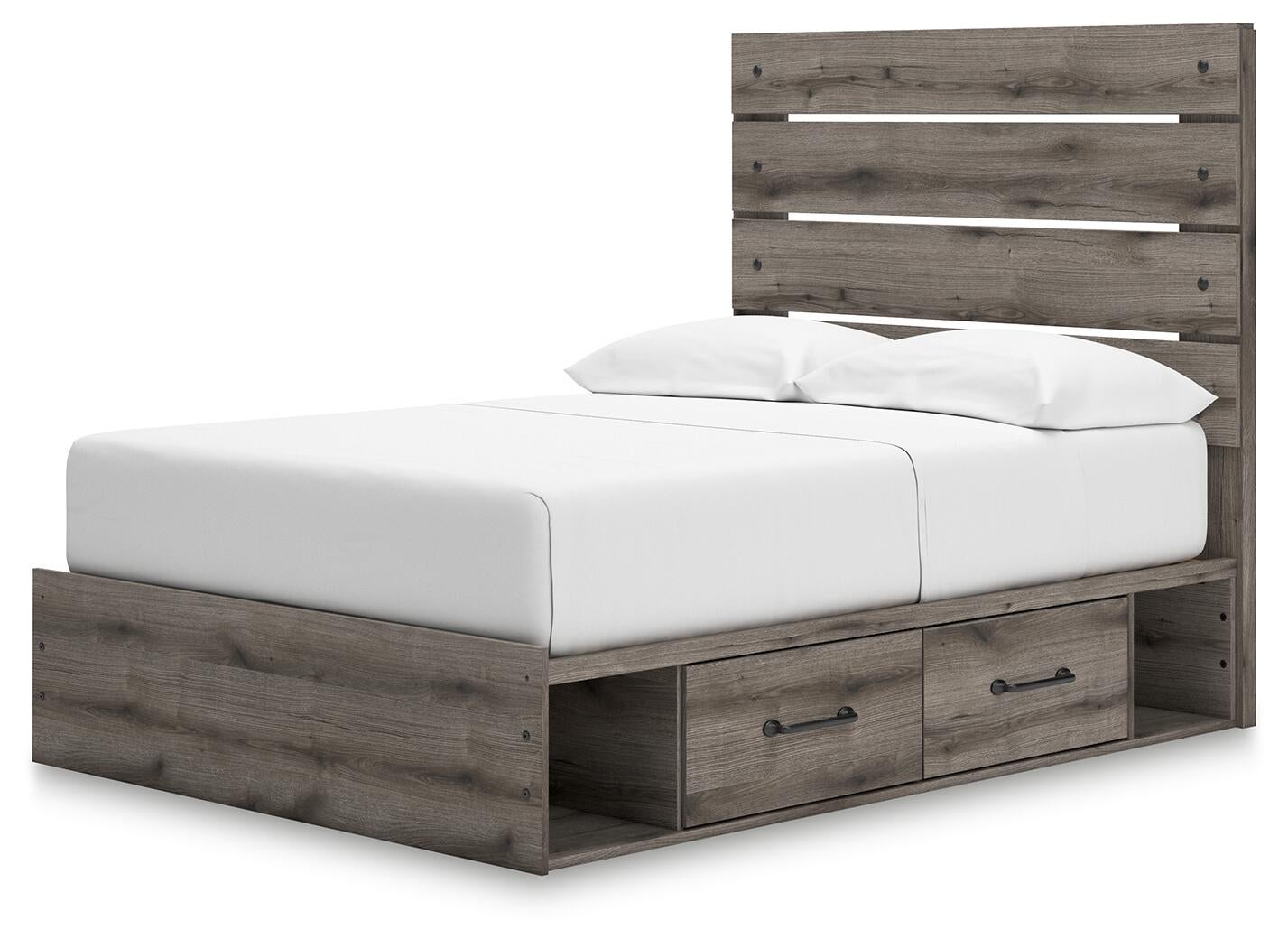 Graystorm Full Panel Bed with Storage, Dresser, Mirror, Chest and Nightstand