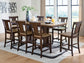 Rylandeen Counter Height Dining Table and 8 Barstools