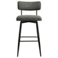 Levine Fabric Upholstered Swivel Bar Chair Grey (Set of 2)