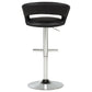 Travia Adjustable Leatherette Swivel Bar Stool Black and Chrome
