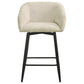 Rainer Fabric Upholstered Swivel Counter Height Chair Cream (Set of 2)