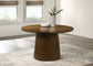 Galindo 52-inch Round Walnut Veneer Dining Table Walnut