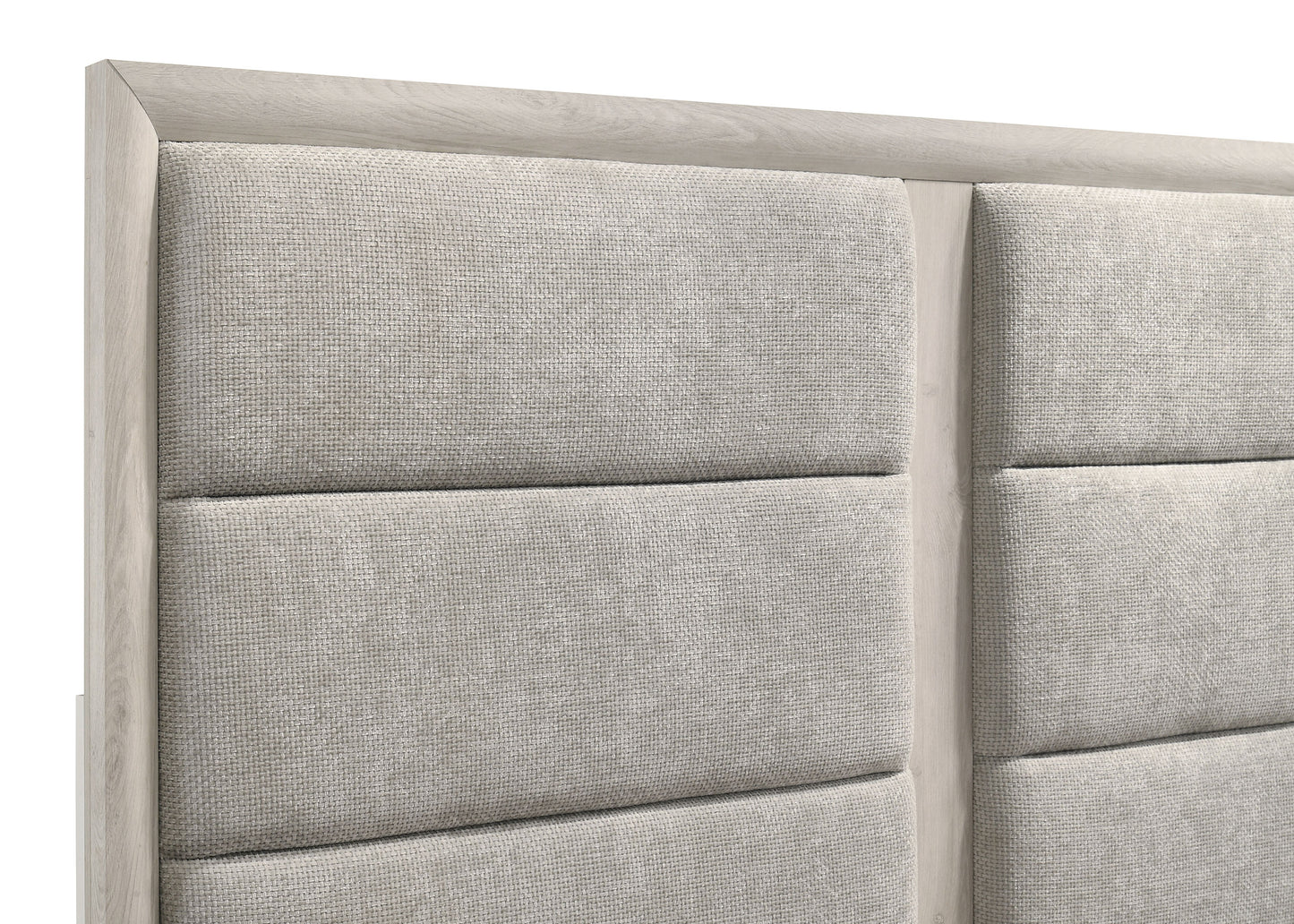 Farre Eastern King Upholstered Storage Platform Bed Washed Grey