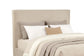 Knox Eastern King Fabric Upholstered Platform Bed Khaki
