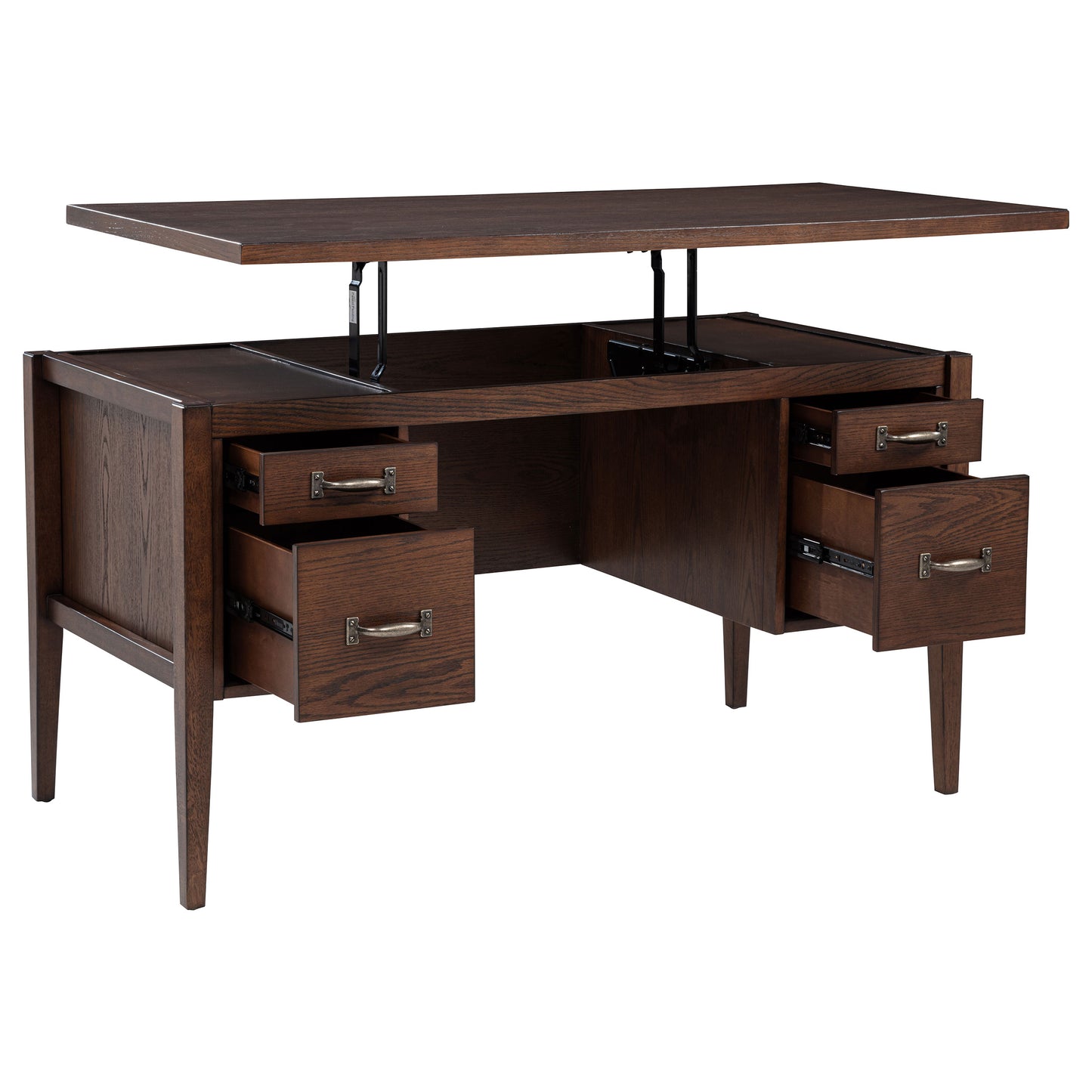 Graham 54-inch 4-drawer Double Pedestal Lift Top Computer Desk Chocolate