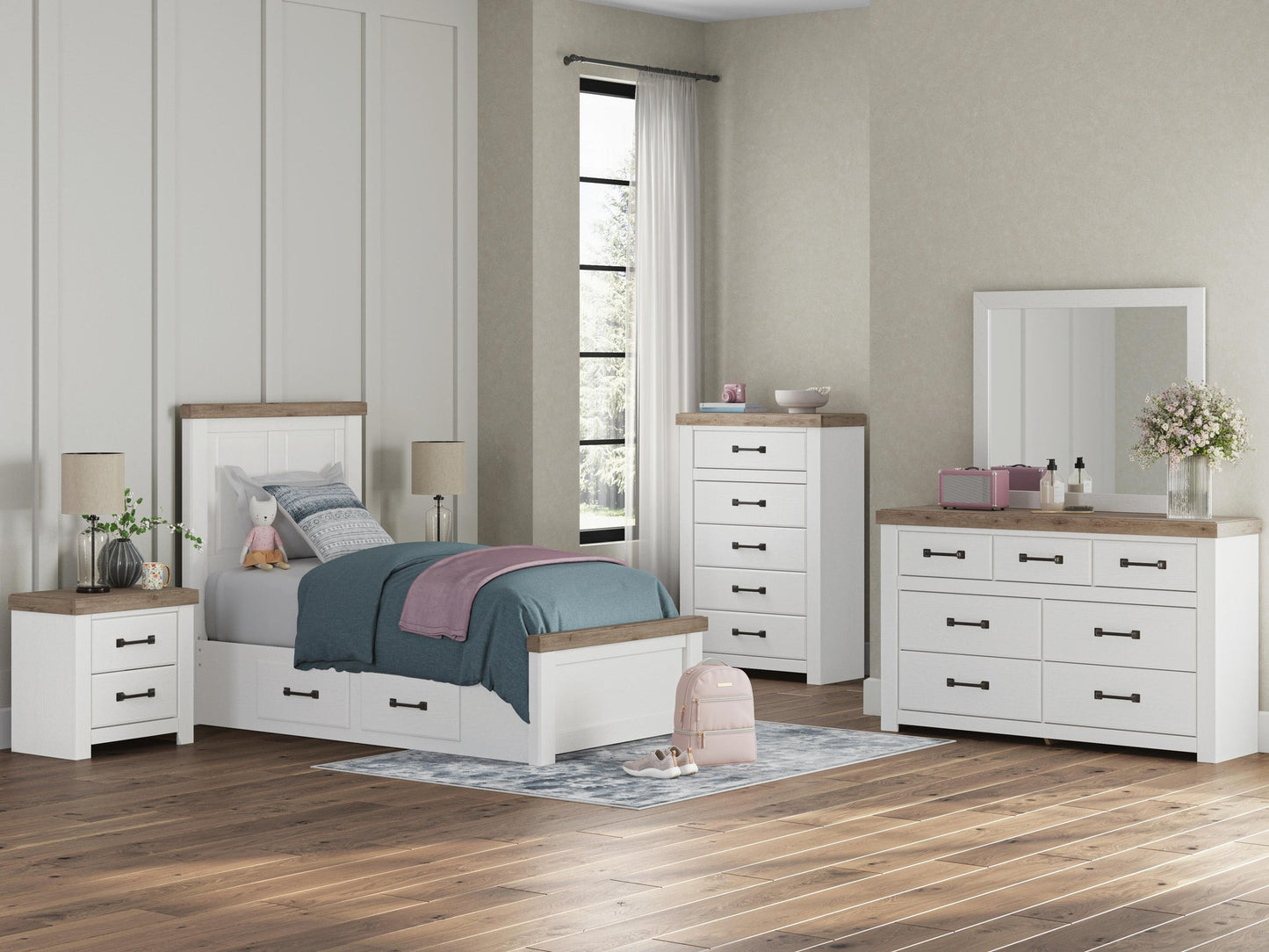 Savonport Twin Panel Bed with Storage