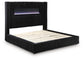 Tayleena King Upholstered Bed with Fireplace and Wireless Audio