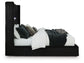 Tayleena Queen Upholstered Bed with Fireplace and Wireless Audio