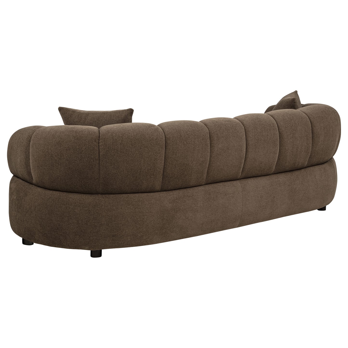Casarin Fabric Channel-Back Sofa Brown