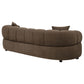 Casarin Fabric Channel-Back Sofa Brown