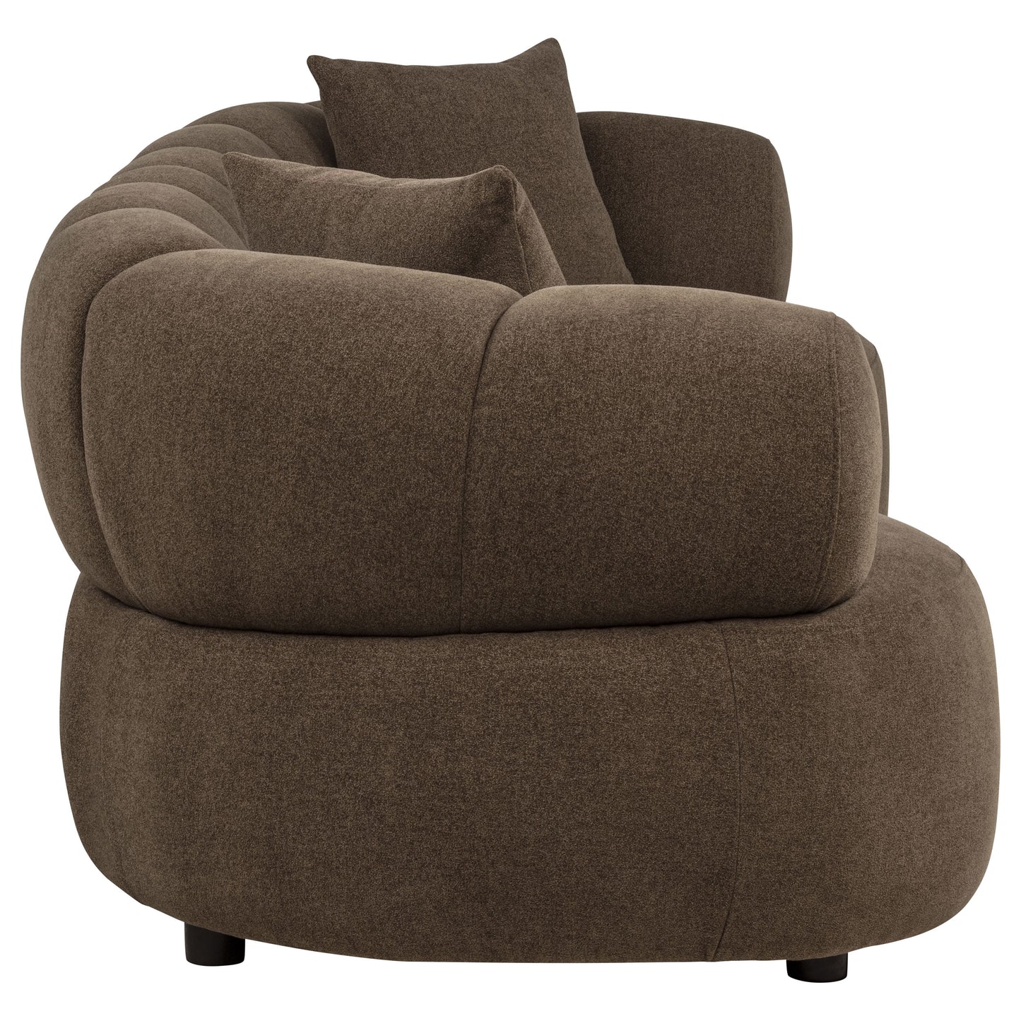 Casarin Fabric Channel-Back Sofa Brown