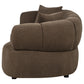 Casarin Fabric Channel-Back Loveseat Brown