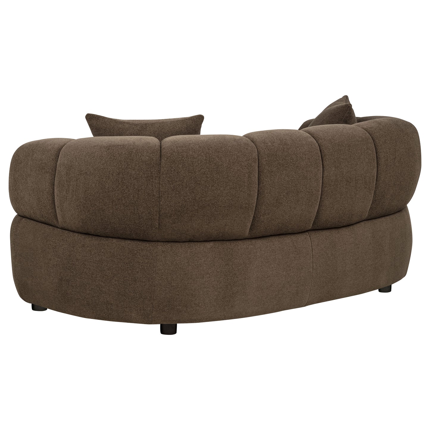 Casarin Fabric Channel-Back Loveseat Brown