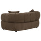 Casarin Fabric Channel-Back Loveseat Brown