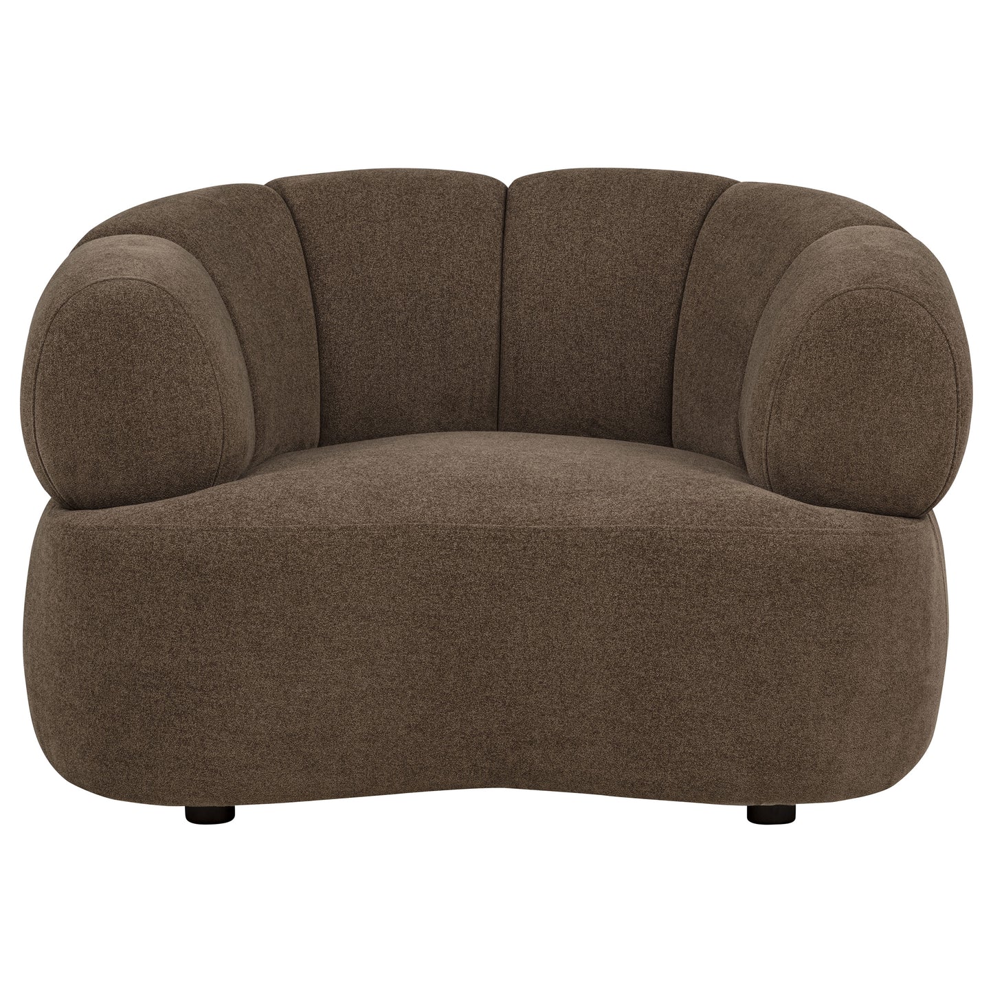 Casarin Fabric Channel-Back Accent Chair Brown