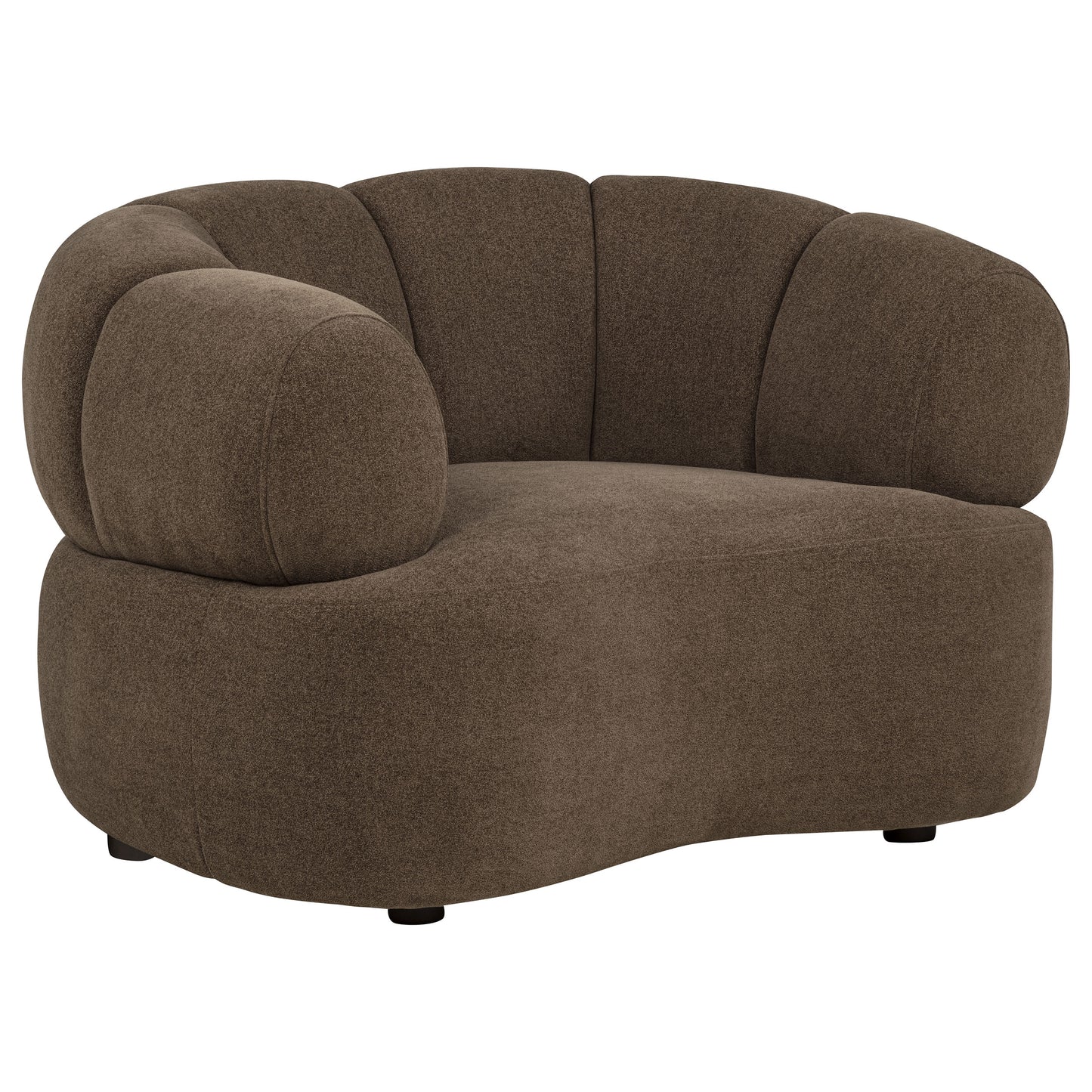 Casarin Fabric Channel-Back Accent Chair Brown
