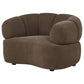 Casarin Fabric Channel-Back Accent Chair Brown