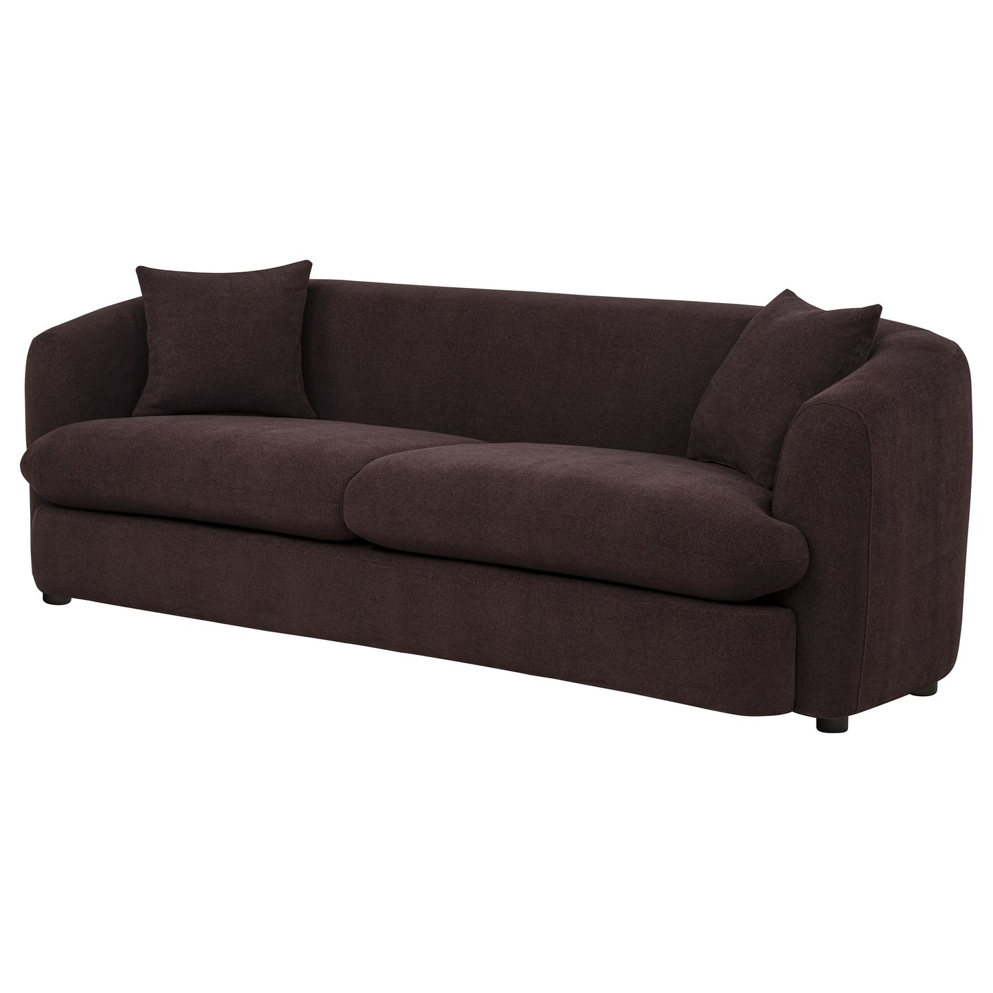 Delroy 3-Seat Stationary Sofa Aubergine Polyester Upholstery
