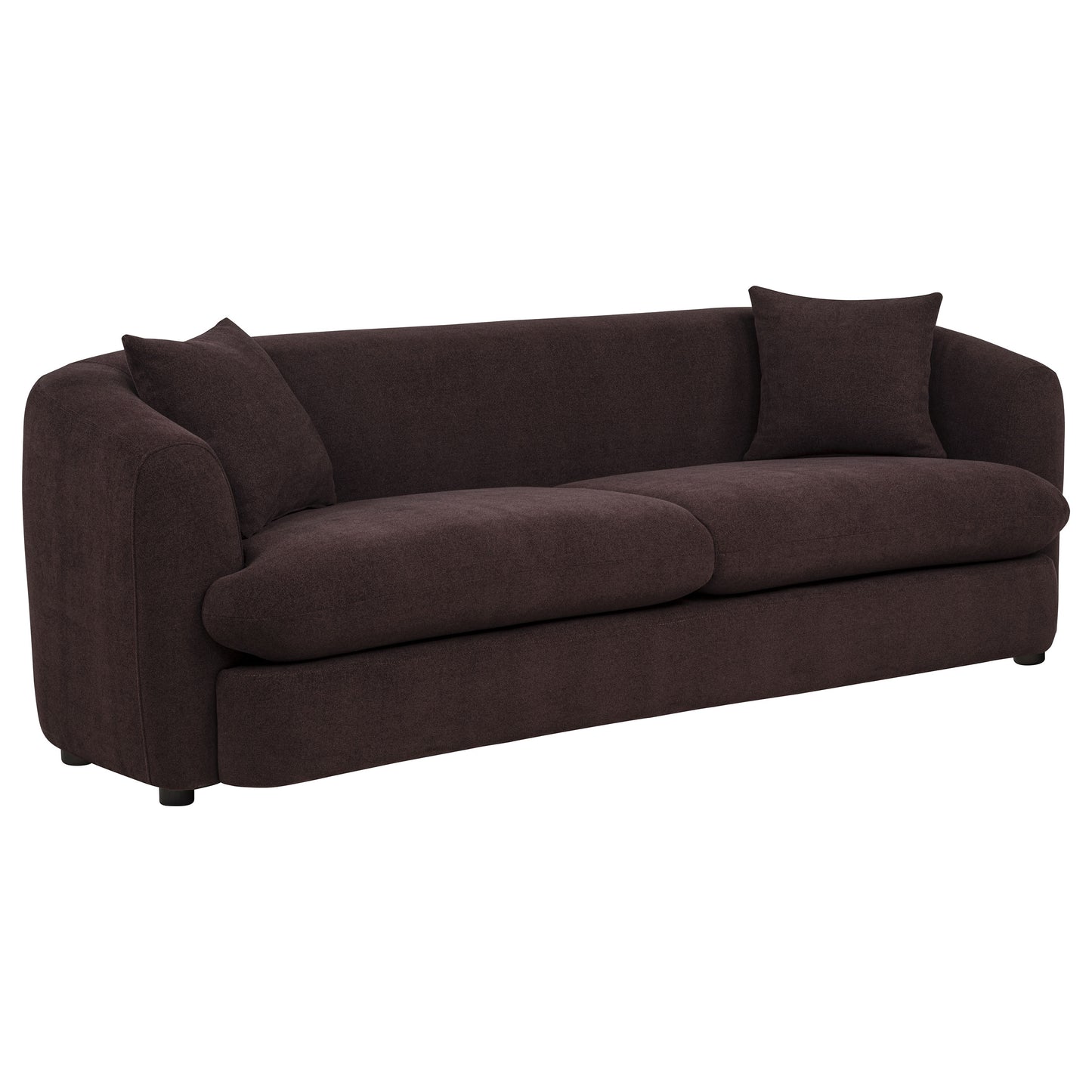 Delroy 3-Seat Stationary Sofa Aubergine Polyester Upholstery