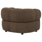 Casarin Fabric Channel-Back Accent Chair Brown