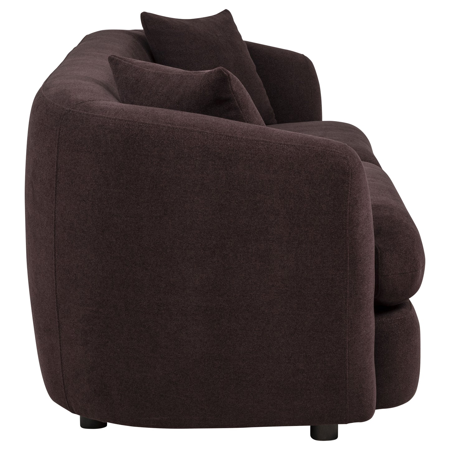 Delroy 3-Seat Stationary Sofa Aubergine Polyester Upholstery