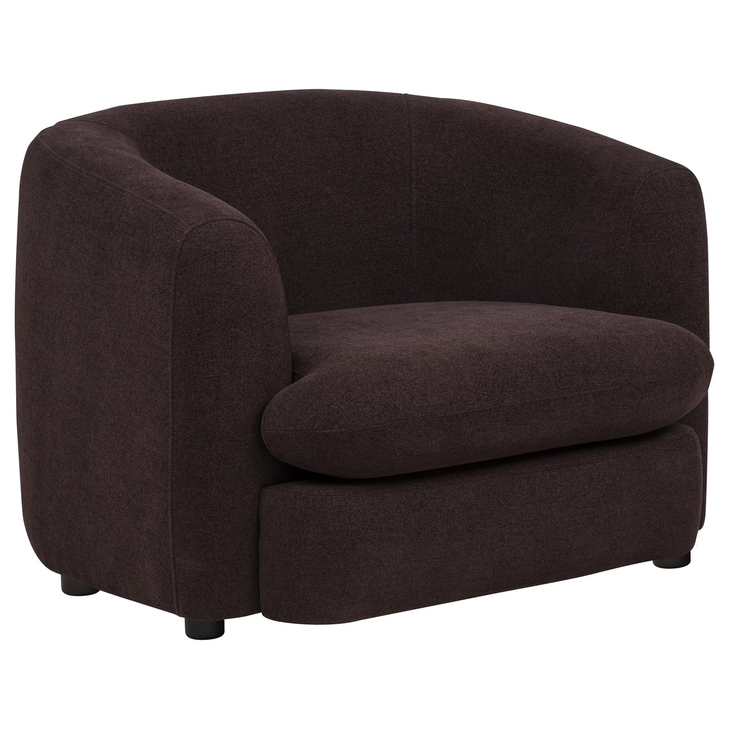 Delroy Stationary Accent Chair Aubergine Polyester Upholstery