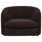 Delroy Stationary Accent Chair Aubergine Polyester Upholstery