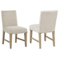 Naser Parsons Dining Side Chair Beige and Light Oak (Set of 2)