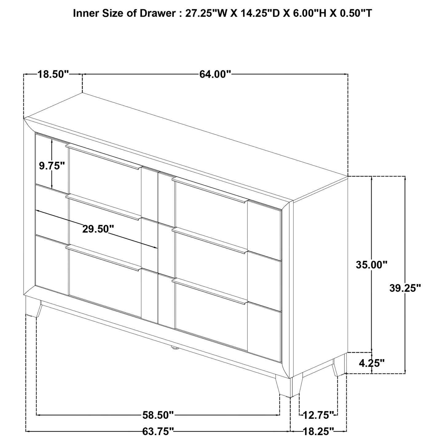 Farre 6-drawer Dresser Dark Brown