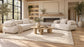 Eskola 2-Piece Chenille Sofa and Accent Chair Set Ivory