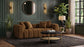 Lazaro Fabric Upholstered Wide Channel Sofa Bronze
