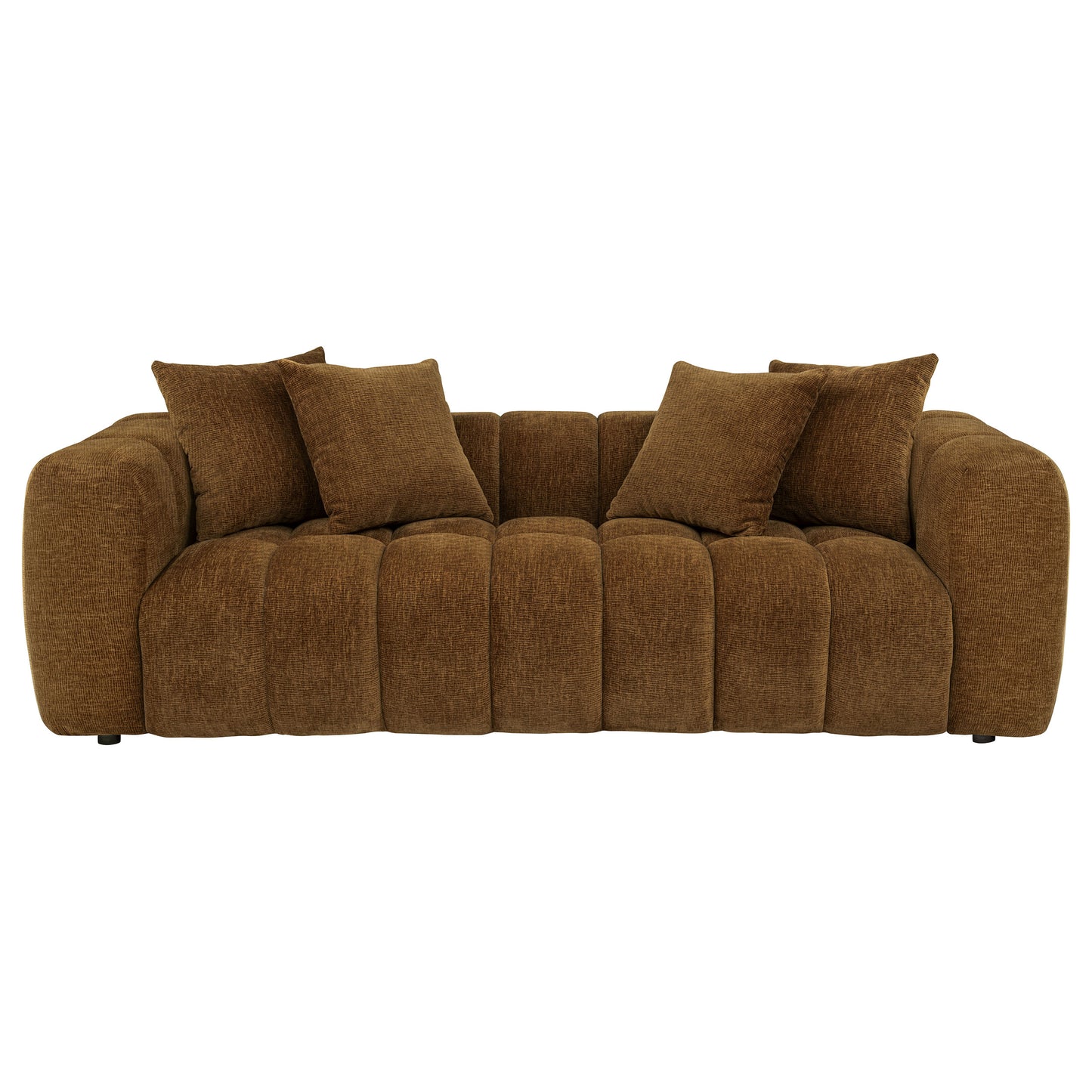Lazaro 3-piece Fabric Upholstered Wide Channel Sofa Set Bronze