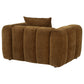 Lazaro Fabric Upholstered Wide Channel Accent Chair Bronze