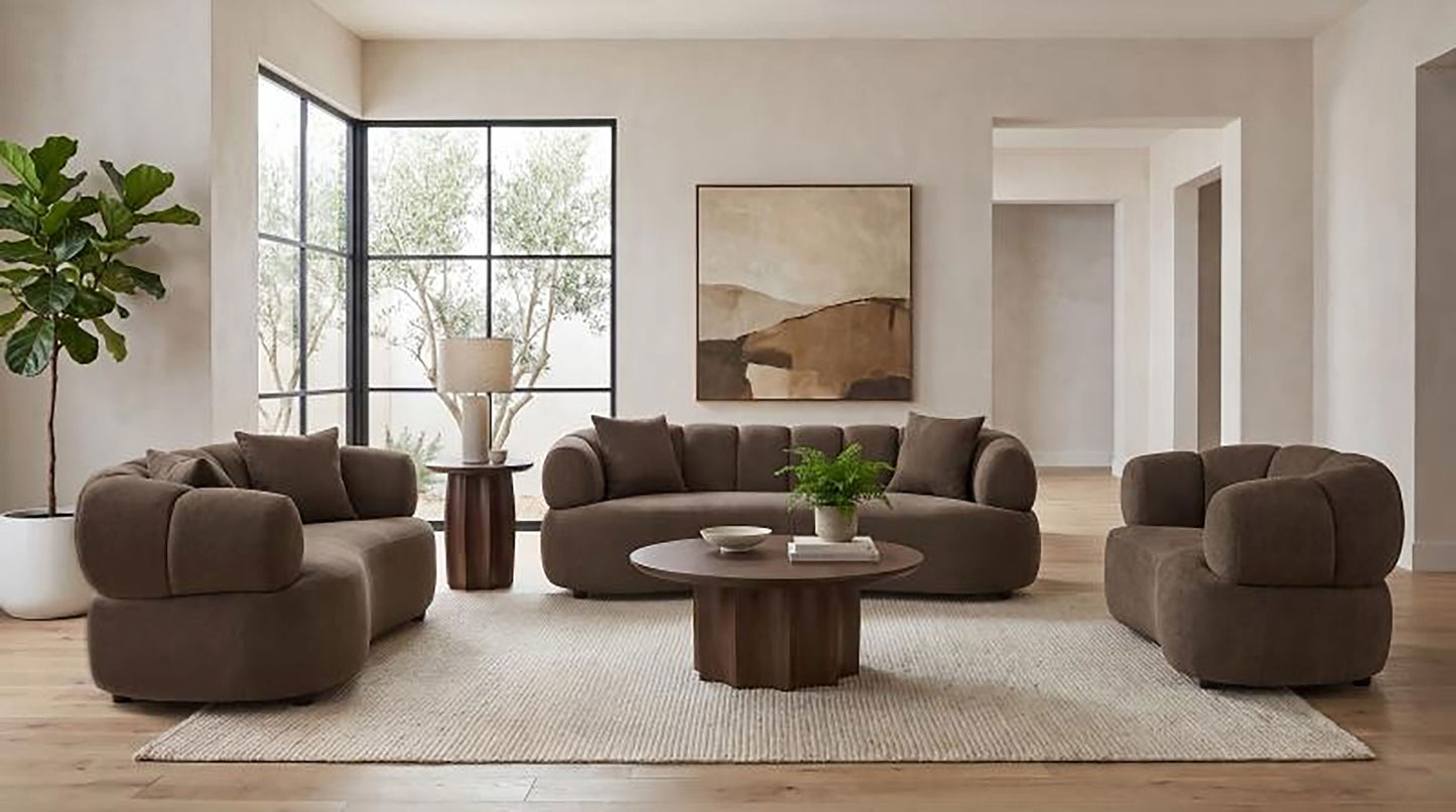 Casarin Fabric Channel-Back Accent Chair Brown
