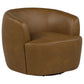 Hudson Faux Leather Swivel Accent Chair Cognac