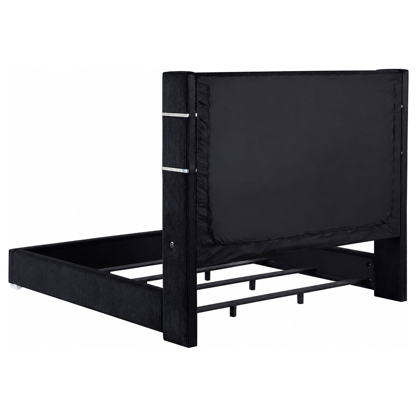 Tisdall Upholstered Eastern King Flame Visualizer Bed Black