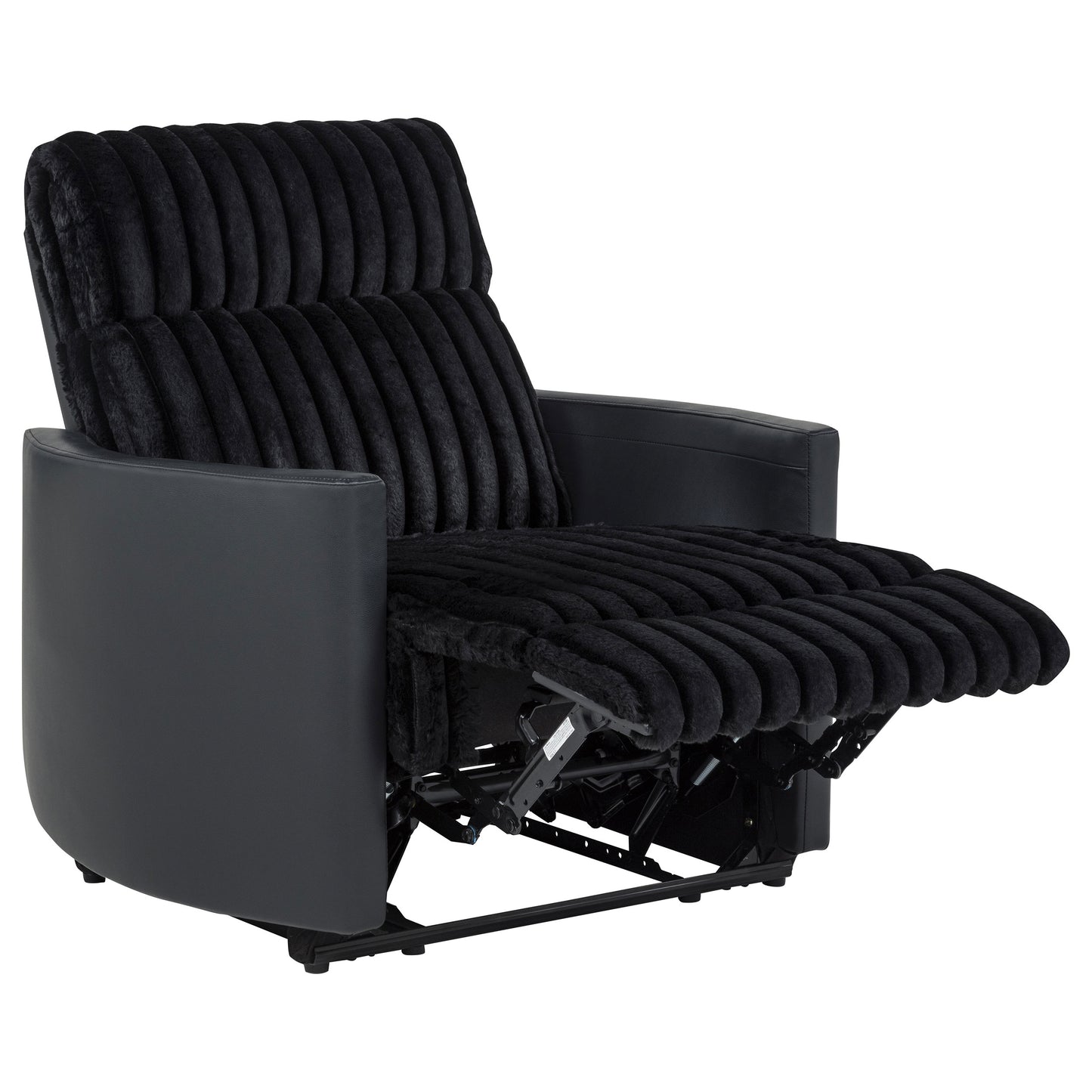 Madden Corduroy Upholstered Track Arm Manual Recliner Black