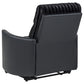 Madden Corduroy Upholstered Track Arm Manual Recliner Black
