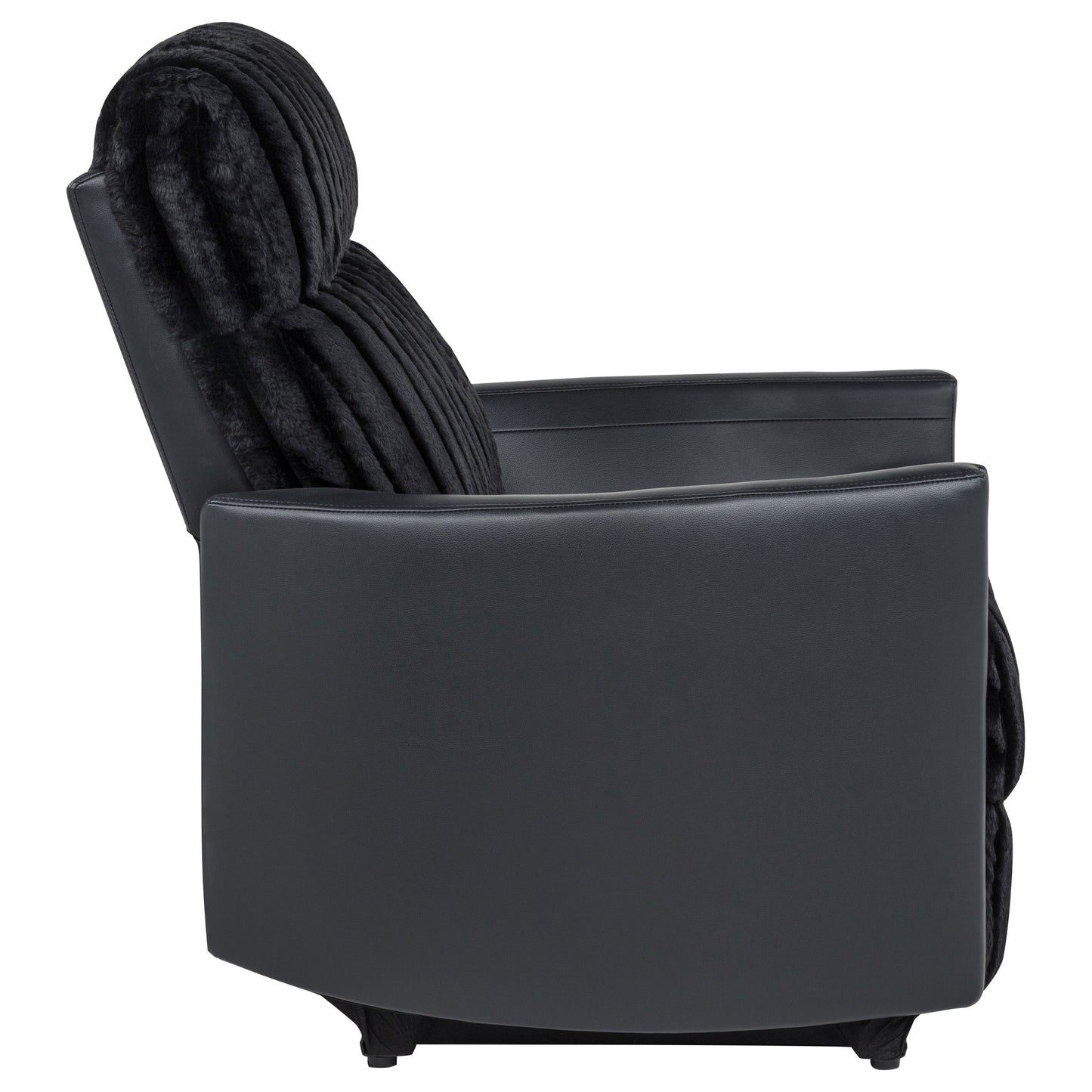 Madden Corduroy Upholstered Track Arm Manual Recliner Black