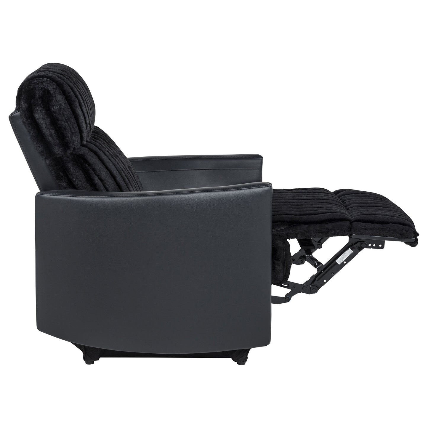 Madden Corduroy Upholstered Track Arm Manual Recliner Black