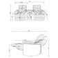 Madden Corduroy Upholstered Track Arm Manual Recliner Black